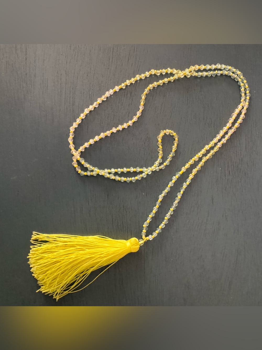 Aerie neon yellow long tassel necklace